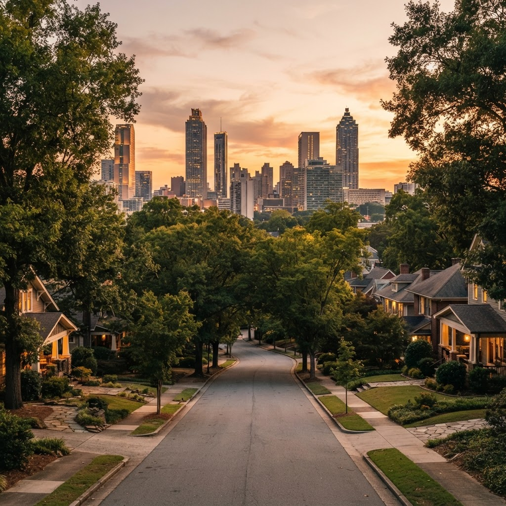 Atlanta skyline at golden hour
